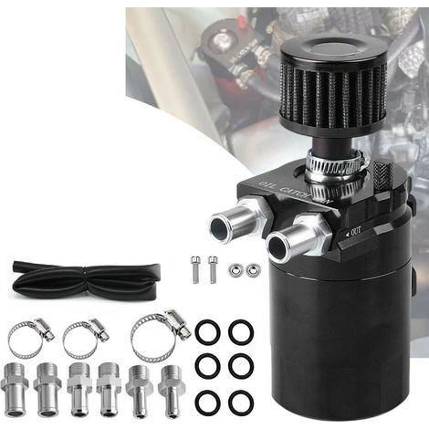 1Set Bidon d'huile Noir Pot Automatique d'huile Moteur Alliage d'aluminium des Accessoires 300ML Réservoir d'huile Peut Réservoir Réservoir Peut (1/5)