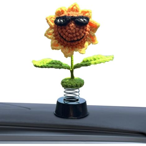 Accessoires de Voiture Décorations de Tableau de Bord,Accessoires Tête oscillante Figurines de tableau de bord de voiture en Crochet, de (1/5)