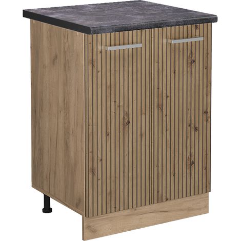 Mobiletto base cucina R-Line, Rovere artigianale, 60 cm , PL Antracite, Vicco