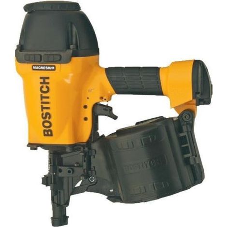 Bostitch – Cloueur pneumatique à rouleaux 50-90 mm – Corps en magnésium – Échappement orientable 360° – Gâchette double sécurité – Chargeur résistant