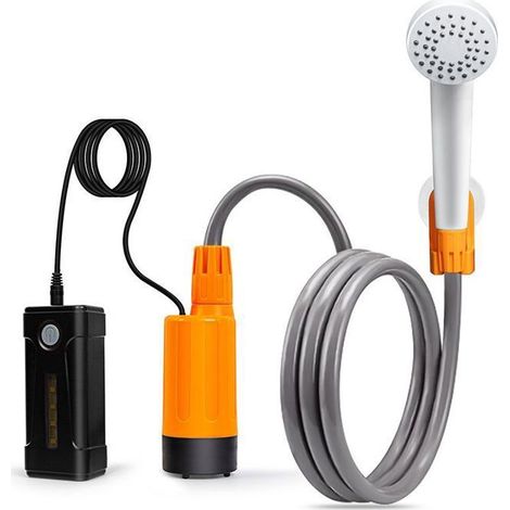 Douche extérieure portable, idéale pour la plage, la randonnée, le lavage de voiture, etc., orange. (1/5)
