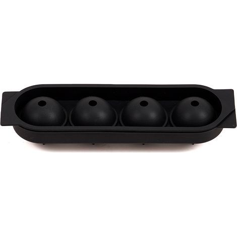Bac a Glacon Silicone, 2 Pièces 4x Glacons Moule, 4.5cm Rond Bac à Glacons avec Couvercle Ice Cube Tray Moule Glacon Silicone pour Bière Cocktail Whisky Fruits Nourriture pour Bébés - Noir (1/4)