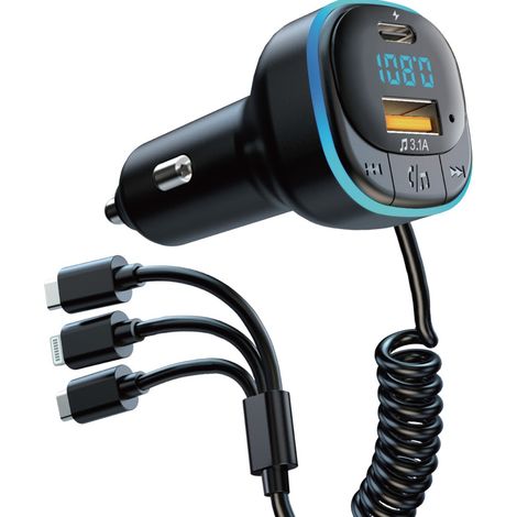 Bluetooth MP3 player for the car (1 to 5 devices), MP3 player with Bluetooth hands-free function, FM radio and MP3 card reader. (1/3)