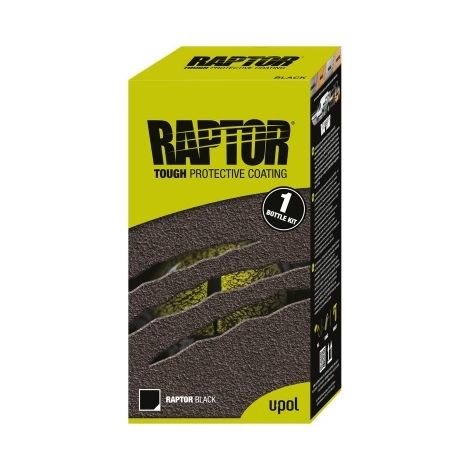 U-Pol – Revêtement polyuréthane Raptor 1 litre – Antirouille et primaire pour métal – Application sur métal, bois, béton – Résistance durable