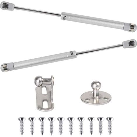2 pièces Printemps & agrave Gaz 100N Vé Bras pneumatique hydraulique à gaz pour le levage de l'amortisseur & agrave Porte d'armoire de cuisine à ouverture douce à vis à charnière à gaz à 90 degrés - 2 (1/5)