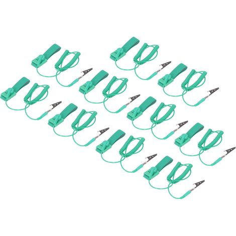 Lot de 10 bracelets antistatiques en PU, réglables, avec résistance de 1 MΩ et longs bracelets antistatiques. (1/5)
