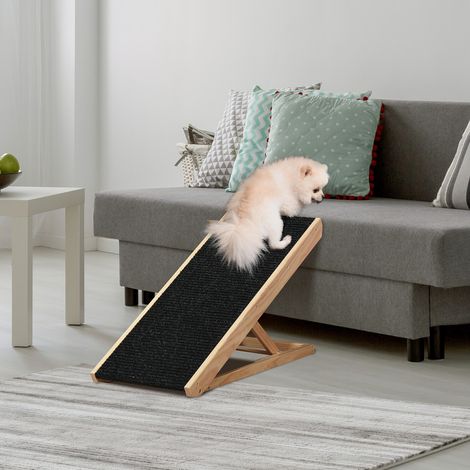 Rampe pour chien de grande taille pliable. escalier pour chien canapé avec hauteur ajustable 26-61 cm. noir