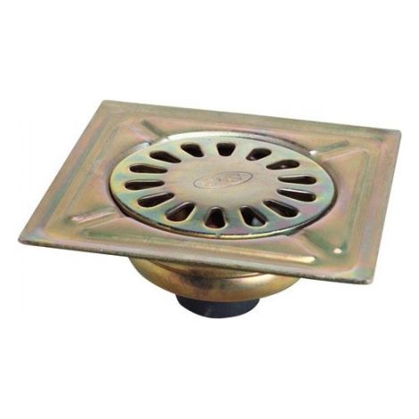 Piletta in acciaio bicromato 125x125 mm. Presa da 40 mm.