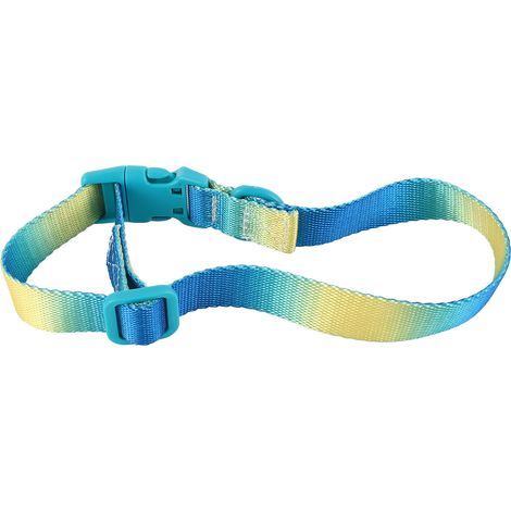 Verstellbares, stylisches und farbenfrohes Hundehalsband aus weichem und strapazierfähigem Polyester, ideal für Spaziergänge im Freien. Farben: Gelb und Blau. Größe M. Breite: 2 cm. Verstellbare Länge (1/5)