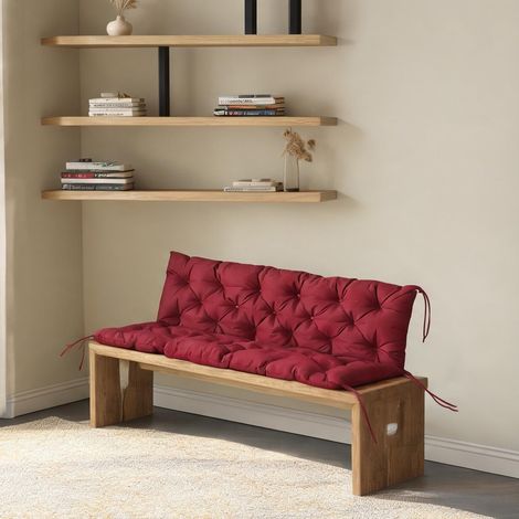Coussin de banc 150 cm avec dossier et sangles 98 x 150 x 8 cm (1/5)