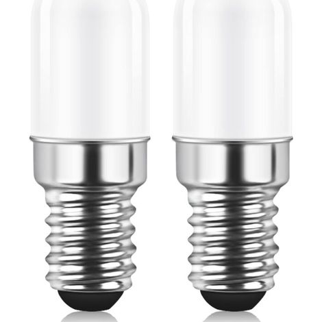Ampoule LED E14 pour Réfrigérateur, 2W équivalent à 15W, Blanc Chaud 3000K, Ampoule pour Frigo, Lampe de Sel, Machine a Coudre, Non variable, Lot de 2