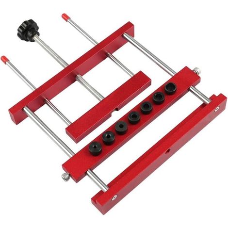 Bulk mortising jig for woodworking, woodworking tool, aluminum alloy woodworking tool, router template with 7 drill sleeves for furniture design. (1/5)