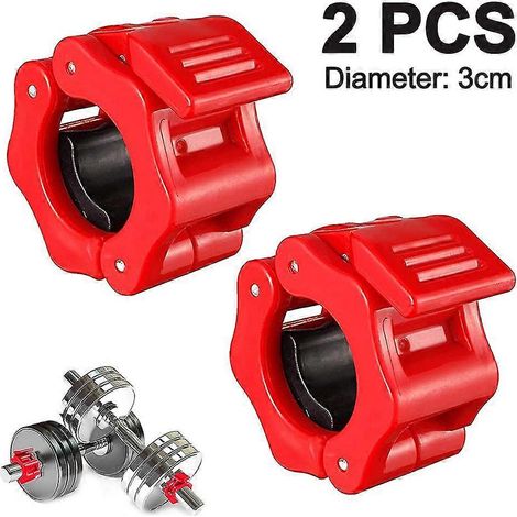 Lot de 2 pinces à haltères à dégagement rapide pour l'entraînement (rouge) (1/5)