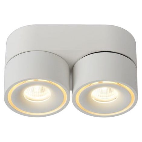 Lucide Yumiko spot plafond 2x LED 8W 2700K blanc alu (1/5)