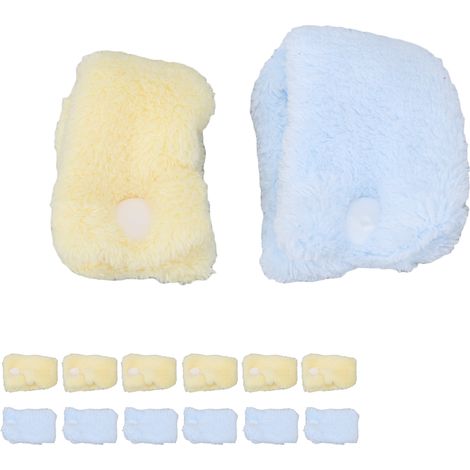 12 pièces bigoudis sans chaleur en polaire, outil de coiffure sans dommage pour cheveux, bleu et jaune, utilisation nocturne (1/5)