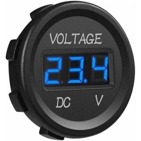 12-24V DC Voltmètre Affichage Numérique à LED Imperméable pour Bateau Moto Camion Marine(Bleu) (1/4)