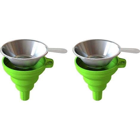 2x 3D-Druckerzubehör: Zusammenklappbarer Silikontrichter mit Edelstahl-Harzfilterbecher für SLA, DLP und LCD