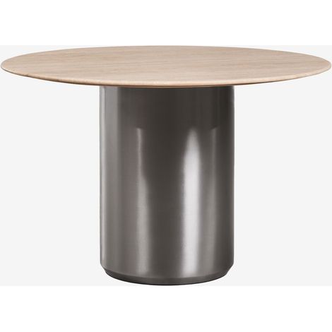 SKLUM Runder Esstisch Ø120 cm Luceida Travertine