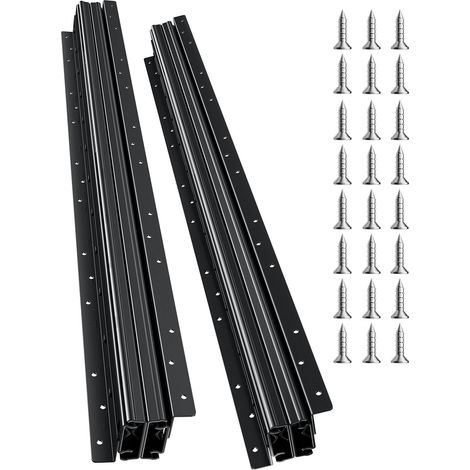 Glissières de Tiroir sous Escalier, 800 mm, Coulisses de Tiroir à Roulement à Billes à Extension Complète, Capacité de Charge 117 kg, Rails d'Armoire Inférieur Robustes, pour Bricolage, Noir (1/5)