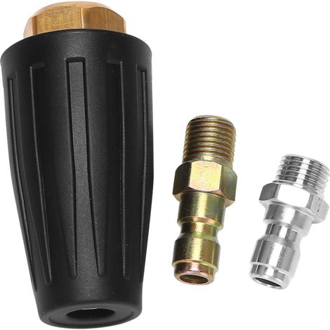 Ugello universale rotante Turbo Jet per idropulitrice, per acqua calda e fredda, 3000 PSI, orifizi da 3,0 pollici, 3 GPM con tappo (1/2)
