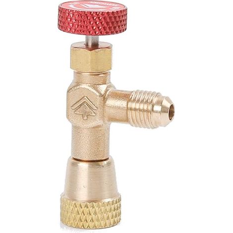 Outil de réfrigération, soupape de sécurité pour liquide, vanne de charge de climatisation, pièces de rechange, adaptateur de sécurité pour réfrigérant 1/4 pouce mâle vers 5/16 pouce femelle, outils d (1/3)