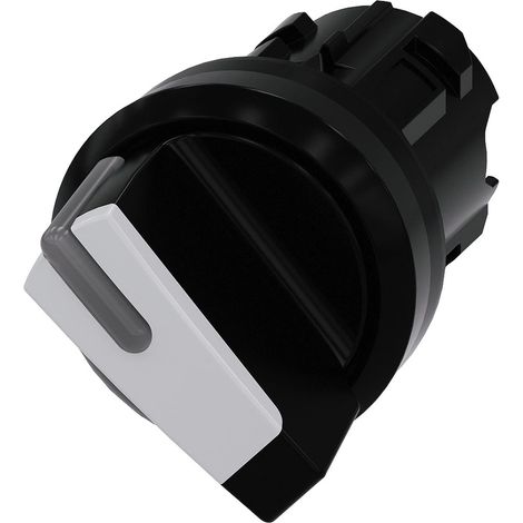 Siemens Interruptor de palanca, iluminable, 22mm, redondo, Plástico, negro, blanco, 3SU10022BF600AA0