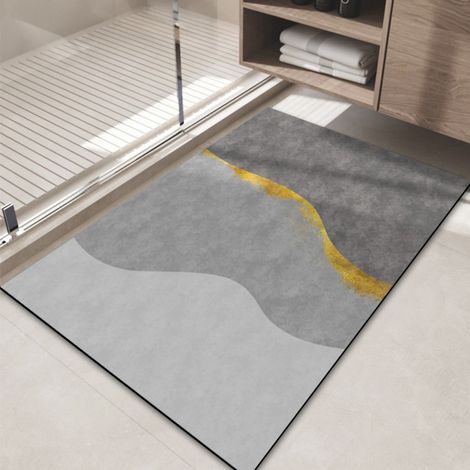 LAN Diatomées dégradées 4060cm Tapis de sol en terre de diatomées, tapis antidérapant pour salle de bain, tapis absorbant et à séchage rapide pour l'entrée des toilettes (1/5)