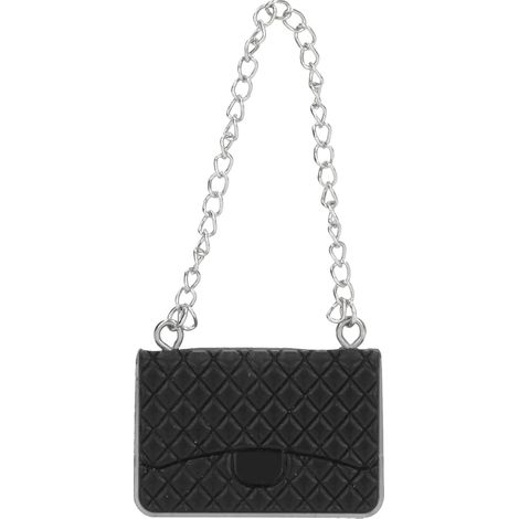 Sac à main de poupée aux couleurs vives, fin travail délicat pour maison de poupée miniature 1:12, accessoire noir.