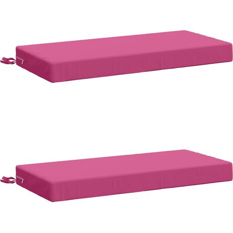 Coussins de banc 2 pièces SOEST 2 pc 100 % polyester Rose vidaXL