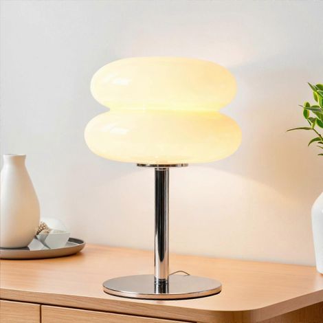Lampe champignon à trois modes d'éclairage, design moderne du milieu du siècle pour table de chevet, beige (1/5)