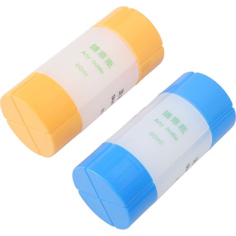 4 flacons de voyage rechargeables 60ml lotion, shampoing, gel douche - Nécessaire de toilette 4 en 1 distributeur (1/5)