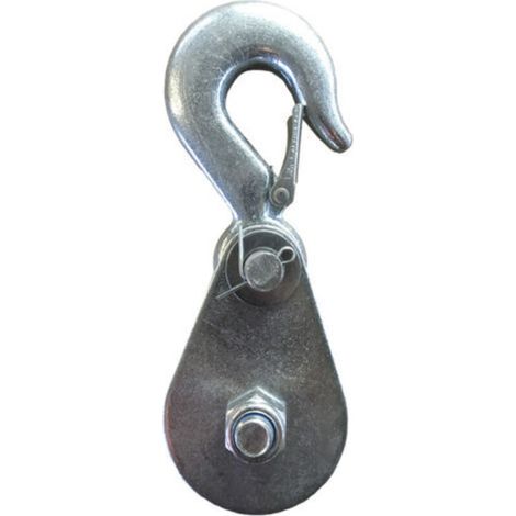 Poulie de levage 1T – Crochet pivotant en acier forgé – Bloc d'arrachage pour cordes jusqu'à 1/2" – Installation facile pour chantiers (1/4)