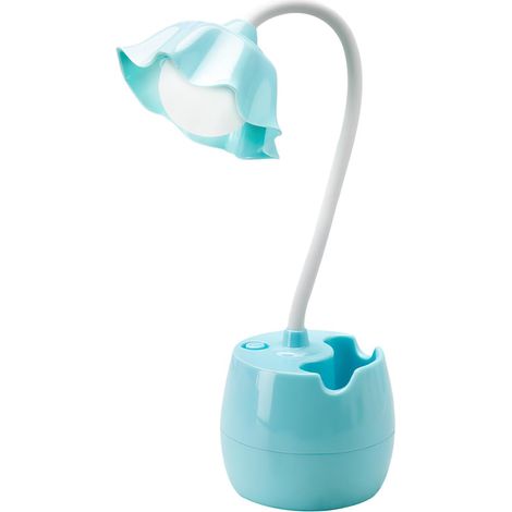 Kinderschreibtischlampe, wiederaufladbare USB-Schreibtischlampe mit Stifthalter, LED-Schreibtischlampe für Kinder, augenschonende Nachttischlampe (weiß)