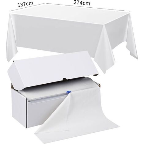 10 Pack Disposable Plastic Tablecloths 54" x 54" Party Tablecloths Decorative Tablecloths for Rectangle Tables White Plastic Tablecloths Waterproof Durable White. MUMU