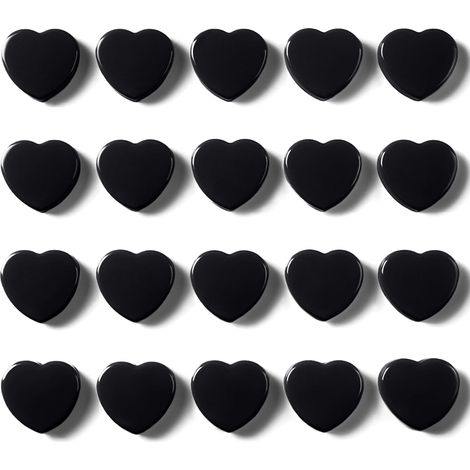 Lot de 20 Aimant Frigo - Aimant Puissant Cœur Noir, Petits Aimants Tableau Magnétique, Aiment Magnet Frigo Mini Aimant Plat Décoratifs pour Photos, Cartes, Calendriers, Bureau, École, Bricolage (1/5)