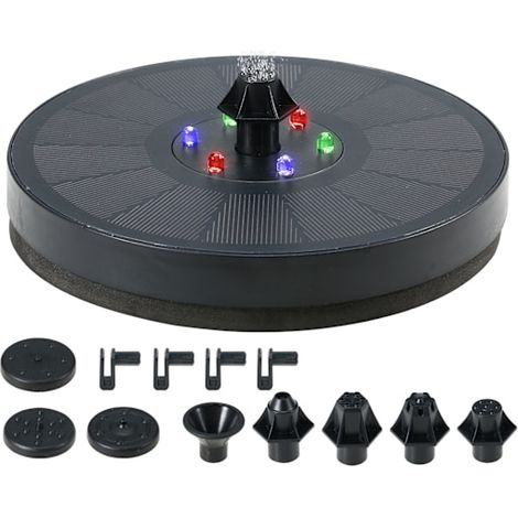 Fontaine solaire avec lumières LED colorées (1/5)