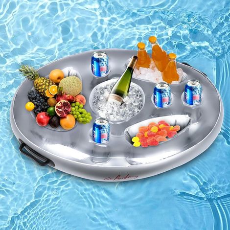 Bar Flottant de Piscine 2-en-1, Porte-Gobelet Gonflable 8 Trous Grande Capacité (1/5)