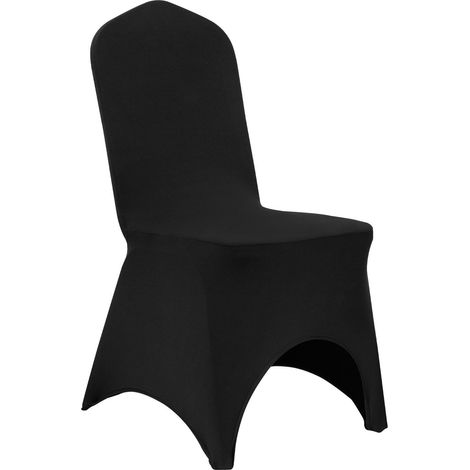 Housses de chaises pliantes extensibles en spandex noires pour mariages et événements, 50 pièces lavables et amovibles (1/5)