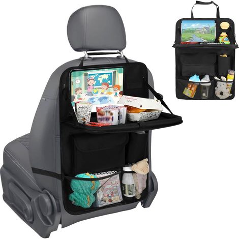 Organiseur de siège arrière de voiture avec plateau de table pliable, 1 organiseur de siège arrière de voiture pour enfants, résistant à la saleté, facile à nettoyer et à installer (1 pièce) (1/5)