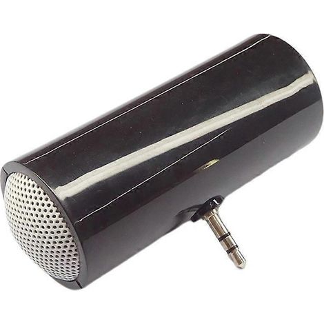 Mini-enceinte portable 3,5 mm, mini-enceinte amplifiée, plug and play pour téléphones et tablettes, noire (1/5)