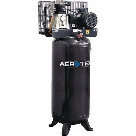 Compresseur 200L 600 l/min 10 bar 3 kW – Moteur à 2 étages lubrifié à l'huile – Débit d'air élevé pour chantiers humides – Aerotec