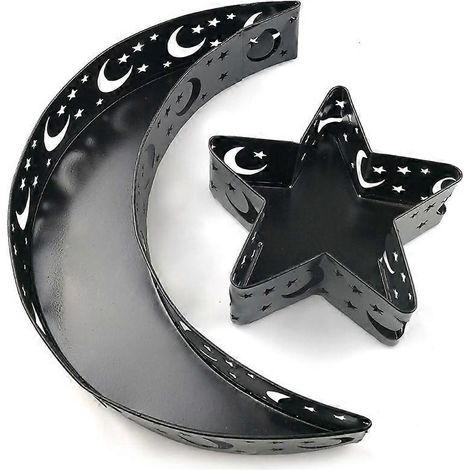 Plateau de service en forme de lune et d'étoile pour l'Aïd Moubarak, récipient de conservation pour desserts et aliments, vaisselle pour le Ramadan, fête musulmane et islamique, articles de fête (1/5)