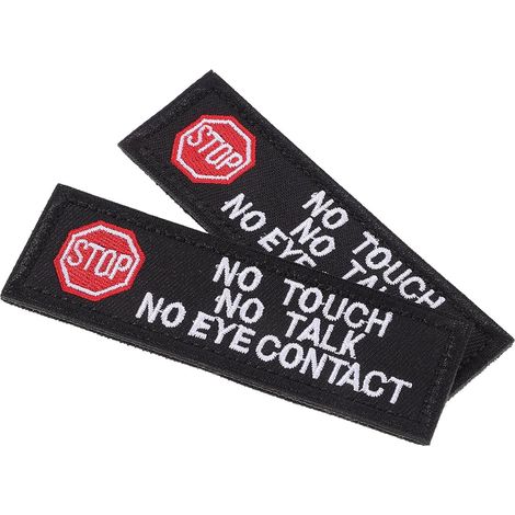2pièces Patches Brodés Pour Chiens De Service Écussons No Touch No Eye Pour Et Identification Canine Accessoires Élégants Et (1/5)