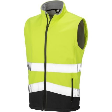 Gilet sans manches haute visibilité Softshell Result HIGH VIZ Jaune / Noir XL