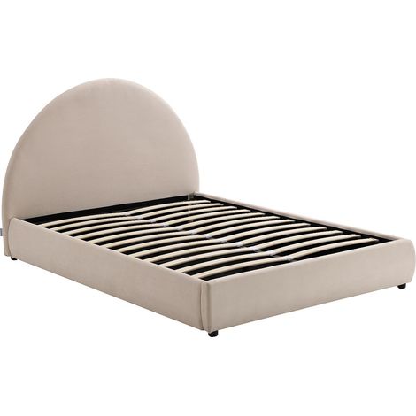 Letto con contenitore 140 x 190 cm Velluto a coste Beige - LIRIMO