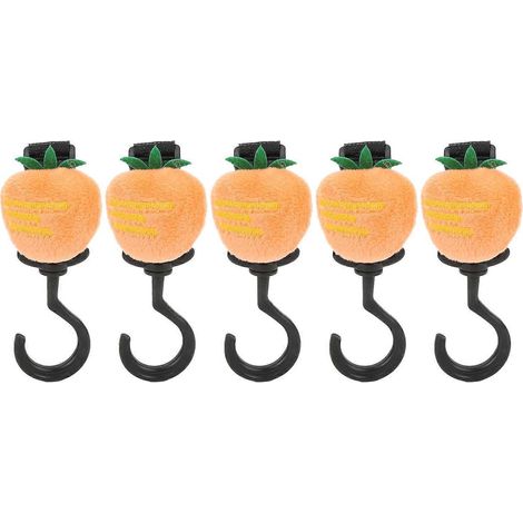 Lot de 5 crochets mignons pour poussette, multifonctionnels et rotatifs à 360°, avec attache auto-agrippante pour vélo, voiture ou carotte. (1/5)