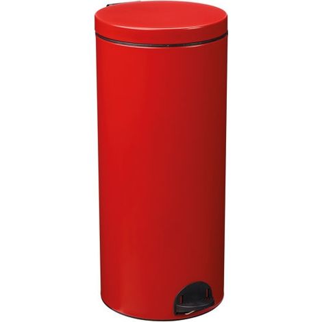 Pattumiera a pedale da 30 litri, rosso opaco liscio - 90327 - Rossignol