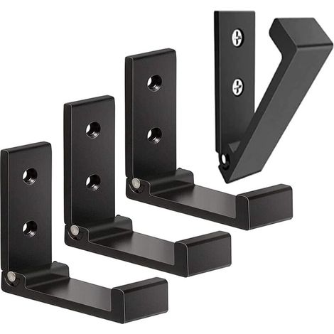 4er-Pack faltbare Wandhaken – unsichtbare Kleiderhaken, Aluminium-Wandhaken, Wandhaken aus Aluminiumlegierung, 90° faltbare Kleiderhaken – Schwarz