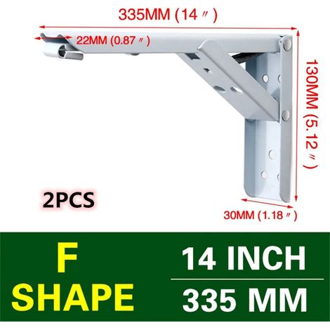 (14 pouces blanc) 2 supports d'angle triangulaires pliables et réglables pour fixation murale, banc, table, étagère, meubles, quincaillerie de support robuste (1/5)