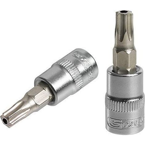 Douille tournevis TORX percé 1/4'', L.37 mm - T25